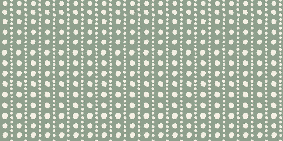 Dot Column Sage dotted wallpaper in sage and cream