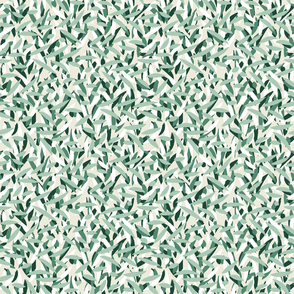 Drifting Petals Emerald abstract petal wallpaper in emerald and sage