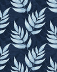 Driftwood Fern Midnight fern frond wallpaper in midnight and mist