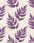 Driftwood Fern Plum fern frond wallpaper in plum and pearl