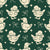 Duckling Waltz Forest ducklings wallpaper in forest green and cream