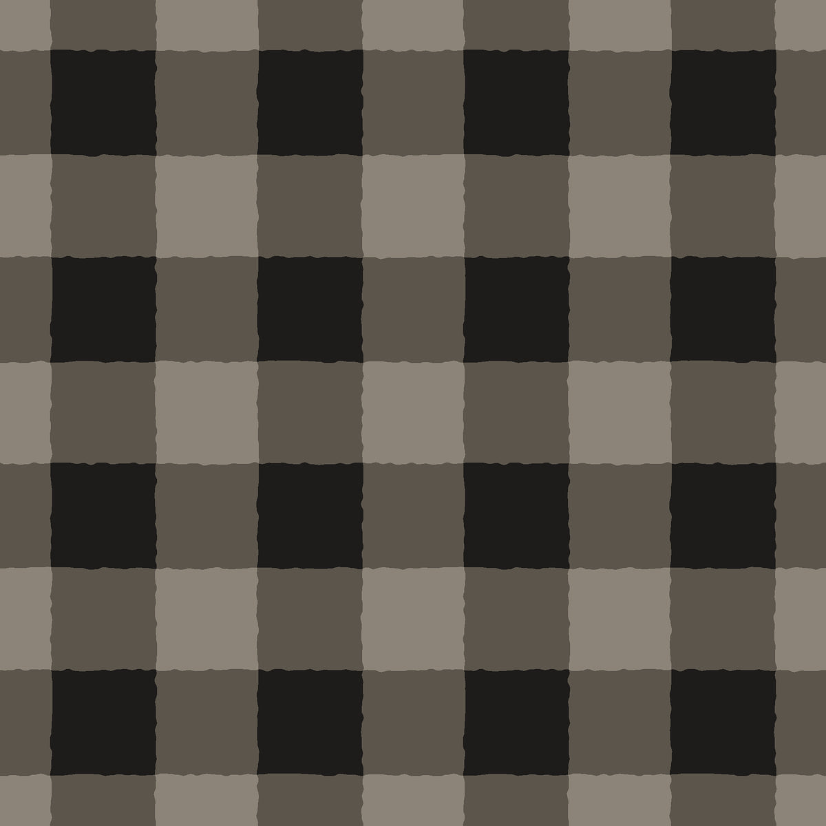 Dune Plaid Charcoal gingham check wallpaper in charcoal and stone