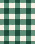 Dune Plaid Emerald gingham check wallpaper in emerald and ivory