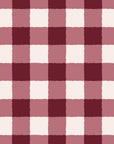 Dune Plaid Oxblood gingham check wallpaper in oxblood and blush