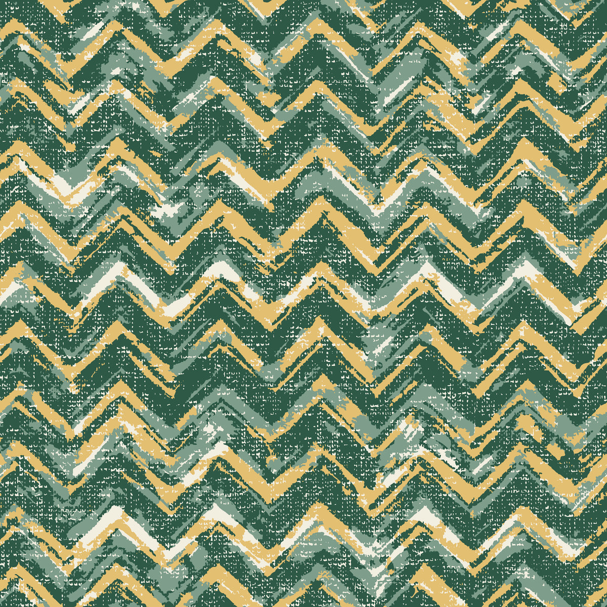Dusk Passage Emerald chevron wallpaper in emerald and gold