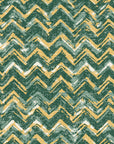 Dusk Passage Emerald chevron wallpaper in emerald and gold