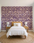 Dusk Passage Plum chevron wallpaper in a bright, cheerful child's bedroom