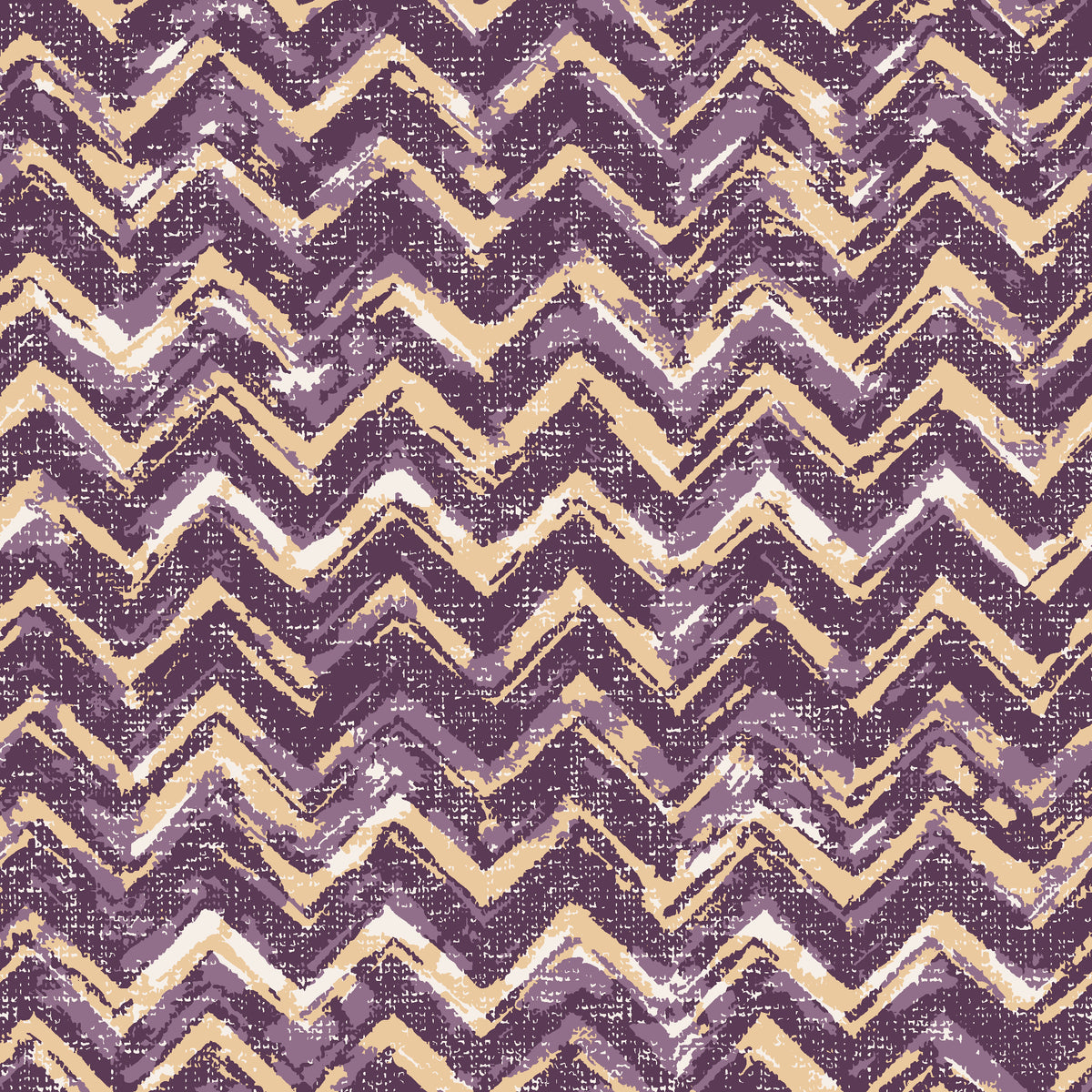 Dusk Passage Plum chevron wallpaper in plum and champagne