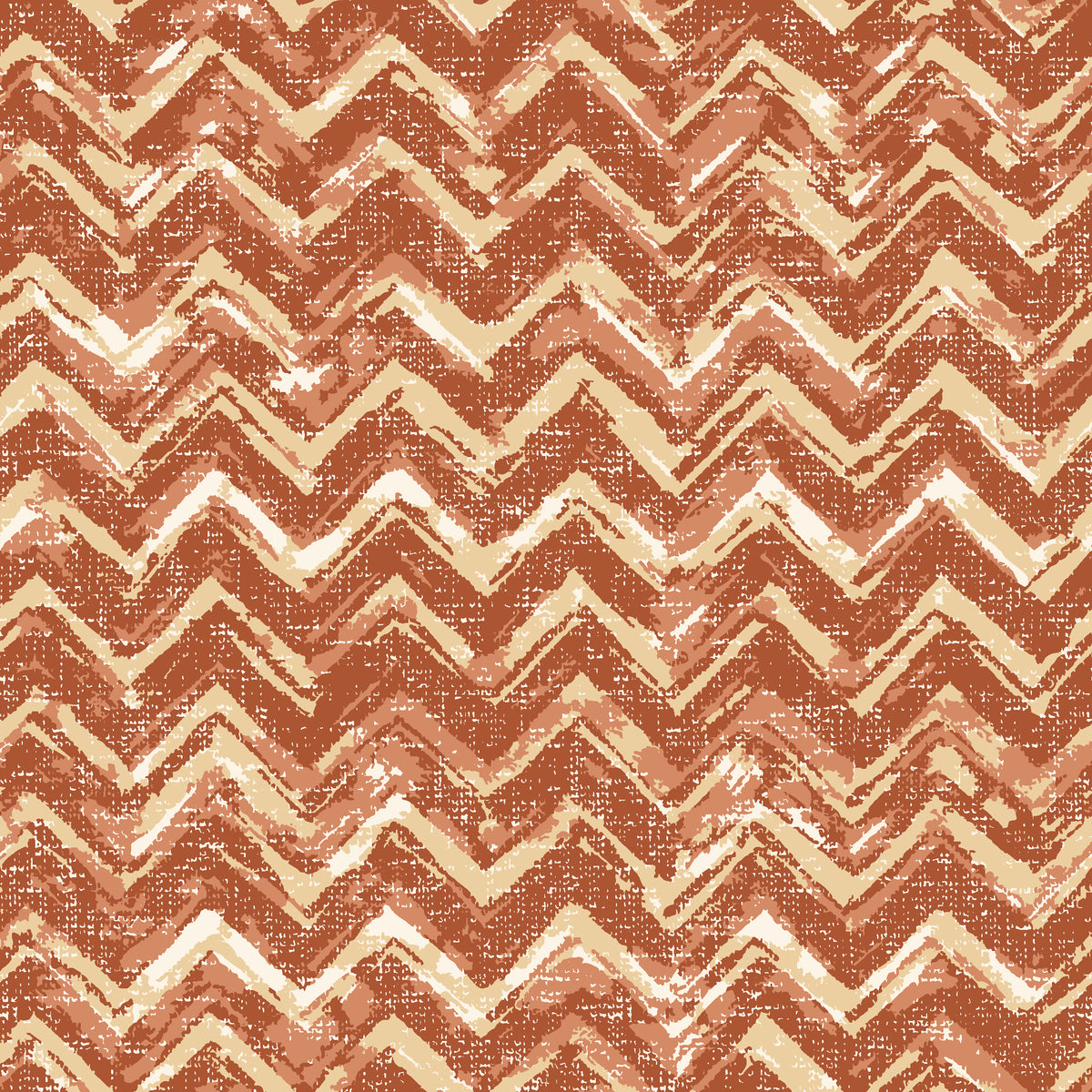 Dusk Passage Terracotta chevron wallpaper in terracotta and sand
