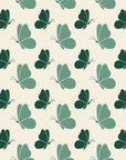 Dust & Wing Emerald butterflies wallpaper in emerald and ivory