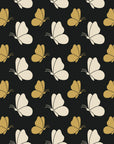 Dust & Wing Onyx butterflies wallpaper in black and gold