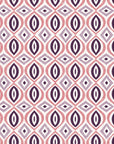 Ember & Iron Plum retro ogee wallpaper in plum and rose