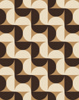 Ember Mosaic Mocha retro geometric wallpaper in mocha and cream