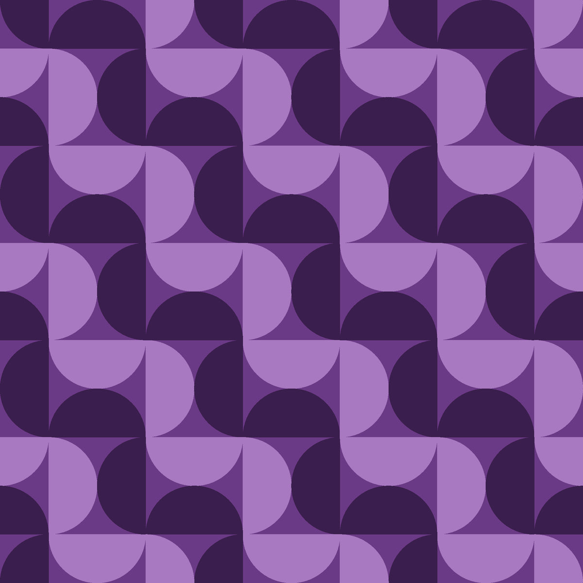 Ember Mosaic Plum retro geometric wallpaper in plum and lilac