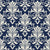 Ethereal Flowers Midnight damask wallpaper in midnight navy and pearl