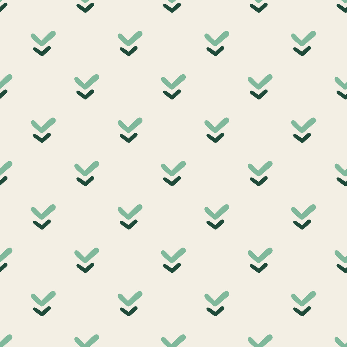 Falling Grace Emerald chevron wallpaper in emerald and ivory