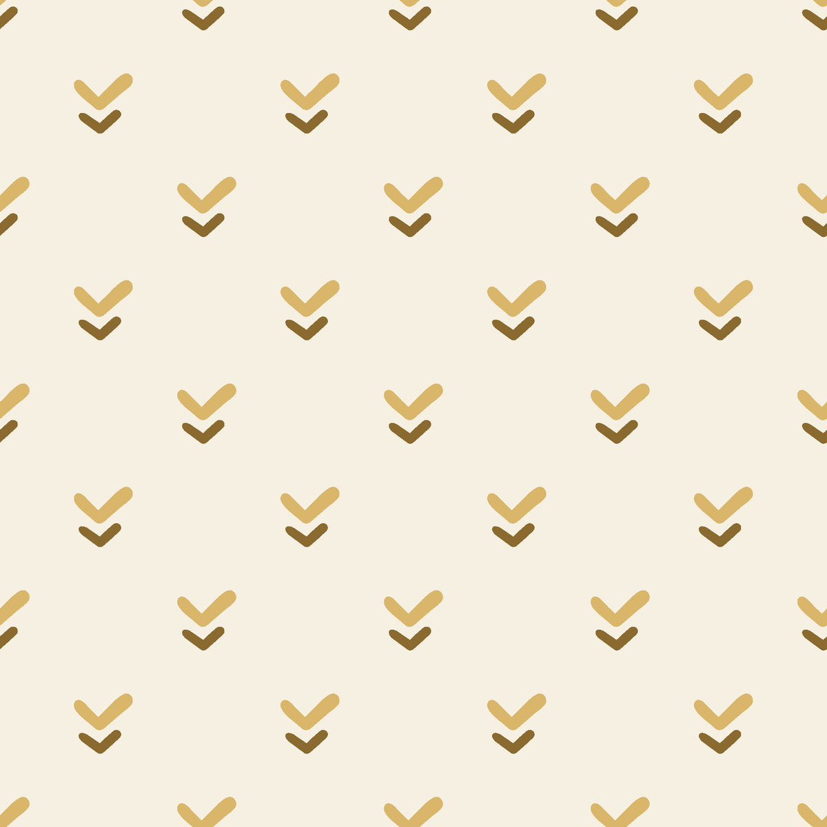 Falling Grace Ochre chevron wallpaper in ochre gold and cream