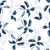 Falling Softly Navy botanical leaf wallpaper in navy and mist
