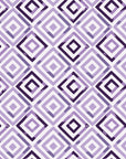 Fern Lattice Plum hand-drawn diamond wallpaper in plum and lavender