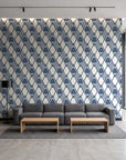 Floral Fantasia Ivory diamond lattice wallpaper in a contemporary commercial office lobby