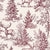 Frost & Fable Burgundy woodland toile wallpaper in burgundy and blush