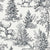 Frost & Fable Graphite woodland toile wallpaper in graphite and pearl