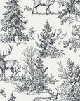 Frost & Fable Graphite woodland toile wallpaper in graphite and pearl