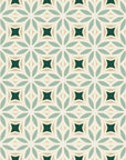 Frost Mosaic Emerald geometric tile wallpaper in emerald and champagne