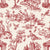 Garden Folly Rouge pastoral toile wallpaper in rouge and cream