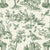 Garden Folly Sage pastoral toile wallpaper in sage and cream