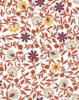 Garden Reverie Terracotta floral wallpaper in terracotta and plum