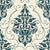 Gentlebotan Ivory botanical damask wallpaper in ivory and peacock