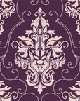 Gentlebotan Plum botanical damask wallpaper in plum and blush