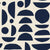 Geo Eclipse Midnight organic shapes wallpaper in midnight and linen