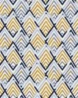 Gilded Crossing Navy chevron geometric wallpaper in navy and brass