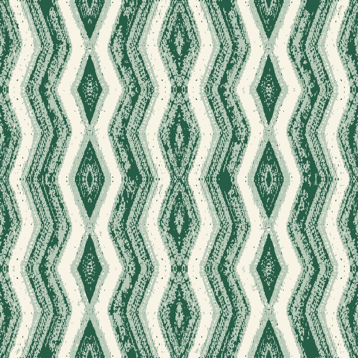 Gilded Rain Emerald geometric wallpaper in emerald and cream
