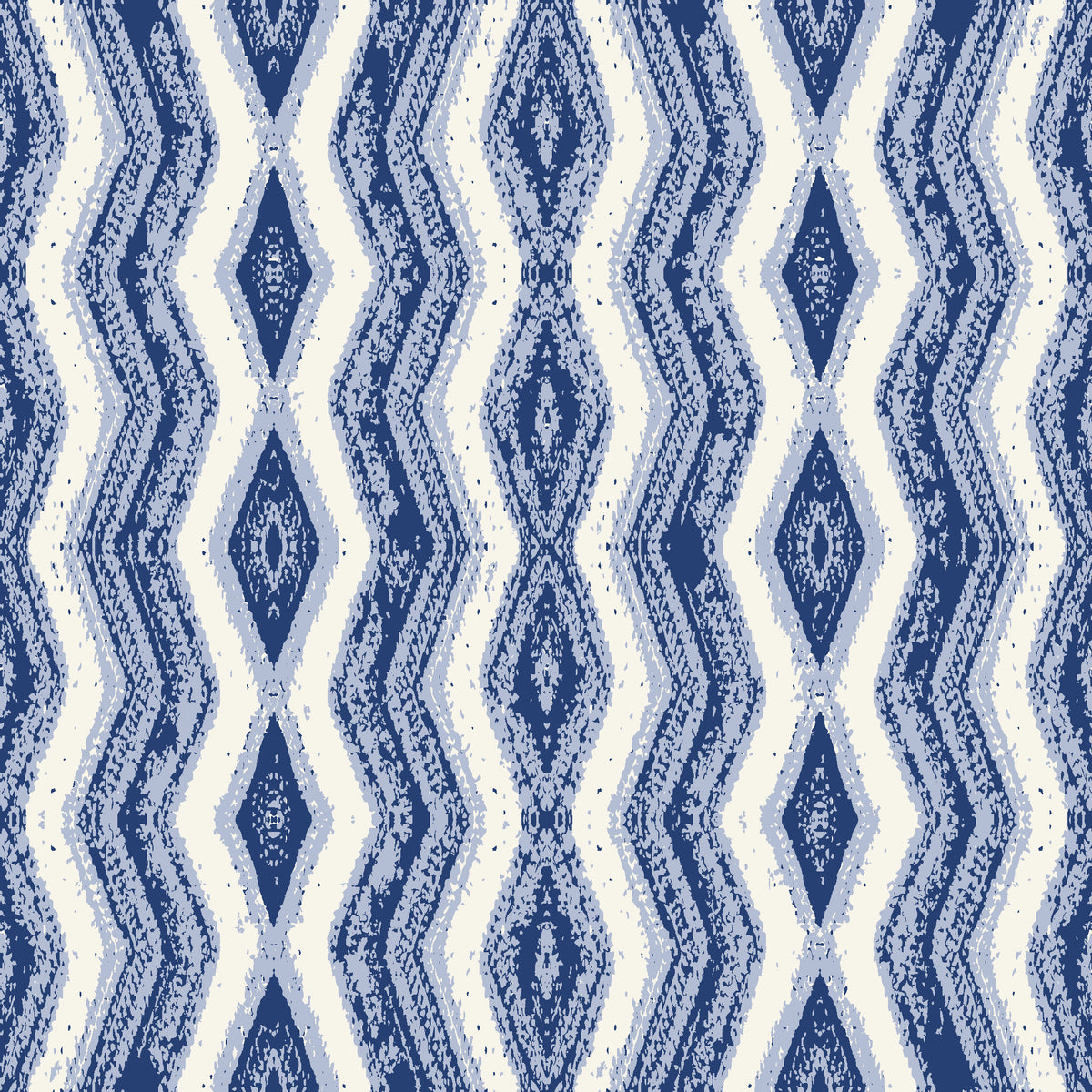 Gilded Rain Indigo geometric wallpaper in indigo and linen