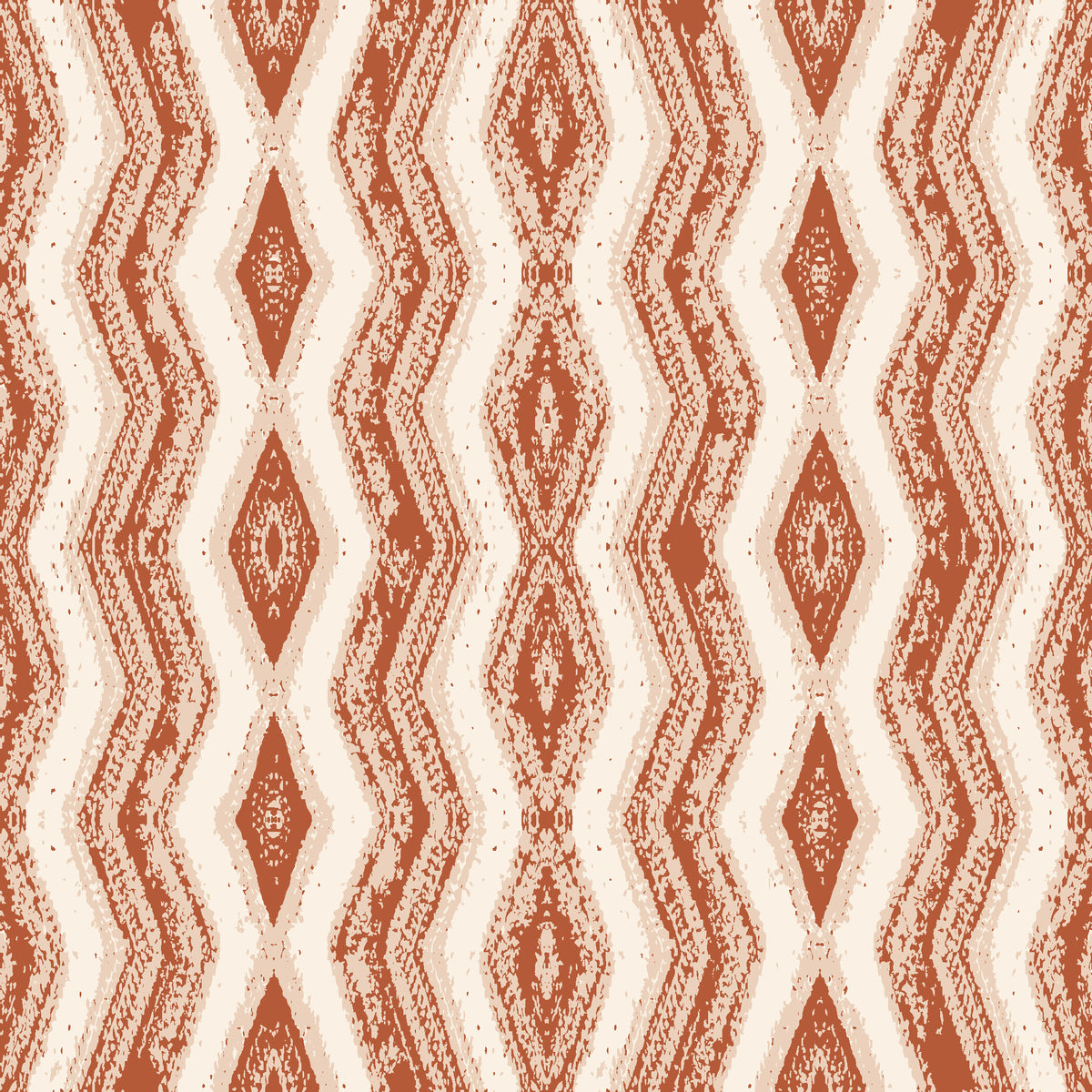 Gilded Rain Terracotta geometric wallpaper in terracotta and sand