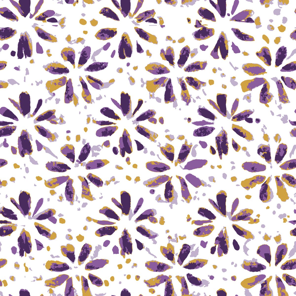 Gilt Scatter Plum floral scatter wallpaper in plum and gold
