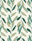 Hanging Garden Emerald botanical wallpaper in emerald and sage