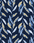 Hanging Garden Midnight botanical wallpaper in midnight and champagne