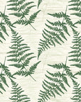 Harbor Fern Moss fern wallpaper in moss and cream