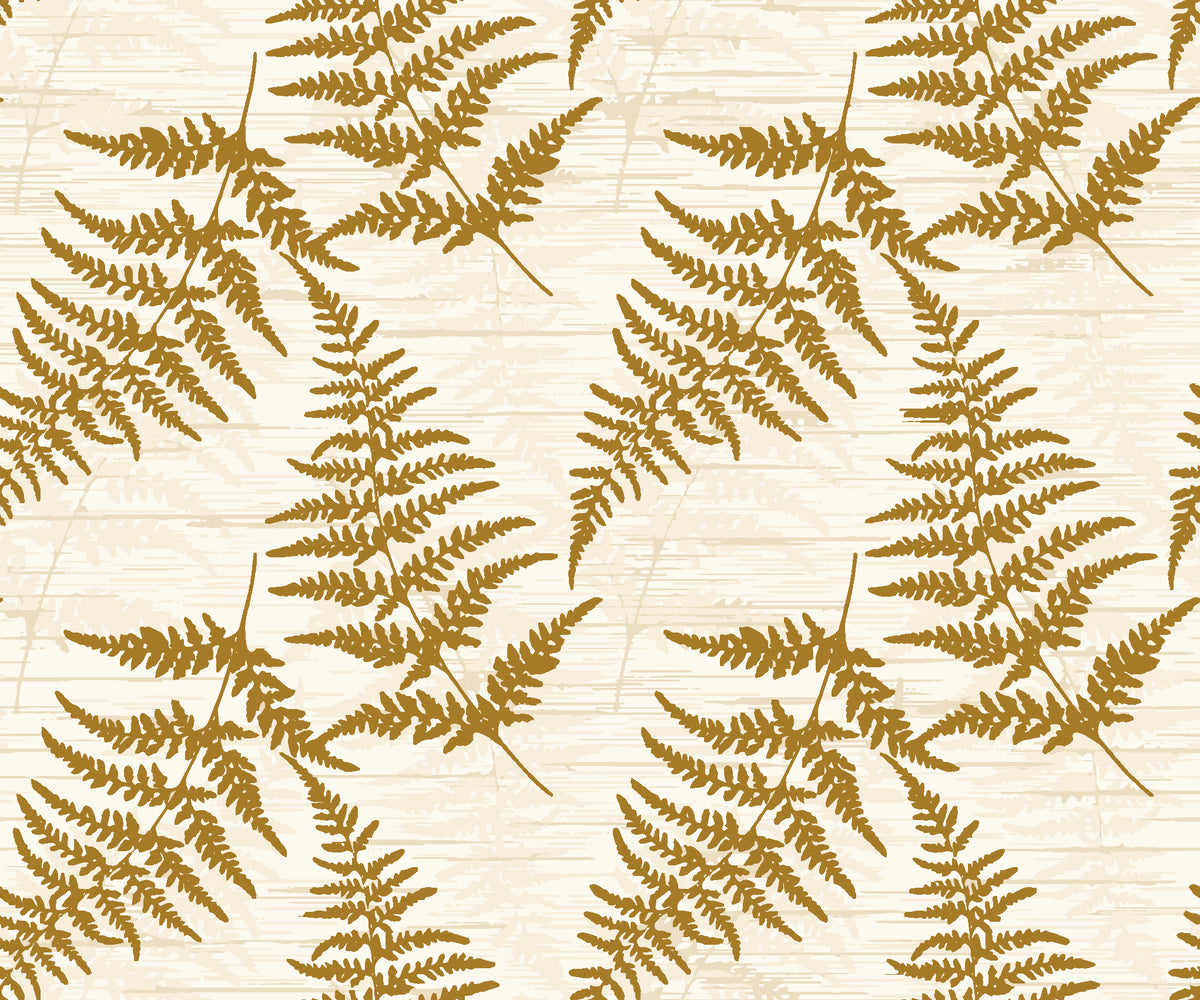 Harbor Fern Ochre fern wallpaper in ochre and cream
