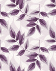 Harvest Crown Plum leafy branch wallpaper in plum and pearl