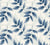 Harvest Crown Slate leafy branch wallpaper in slate blue and linen
