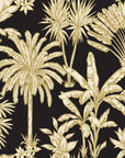 Hush & Palm Ebony palm trees wallpaper in black and gold