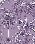 Hush & Palm Plum palm trees wallpaper in plum and lilac