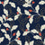 Ink & Oak Midnight oak leaf and berry wallpaper in midnight and ivory