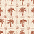 Ink & Shell Terracotta coastal palm and shell wallpaper in terracotta and sand