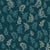 Ink & Sprig Peacock botanical sprig wallpaper in peacock blue and ivory